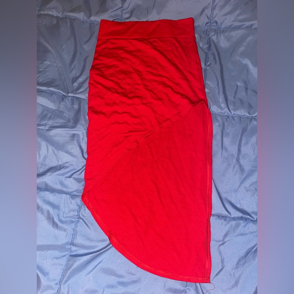 Elegant Red Women's Asymmetrical Skirt